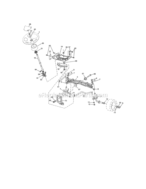 Page E Diagram and Parts List for  Craftsman Lawn Tractor
