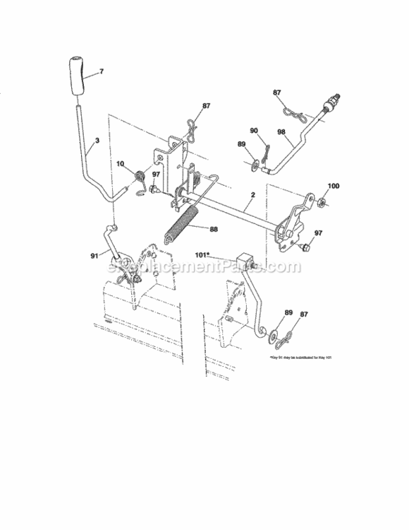 Page J Diagram and Parts List for  Craftsman Lawn Tractor