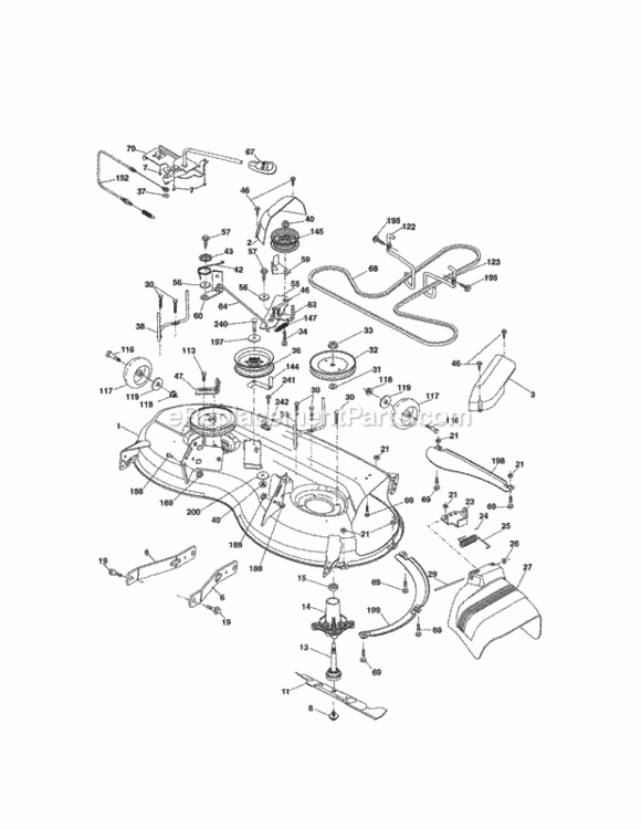 Page G Diagram and Parts List for  Craftsman Lawn Tractor