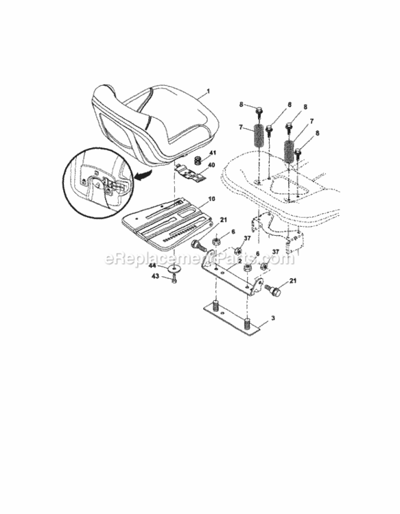 Page F Diagram and Parts List for  Craftsman Lawn Tractor