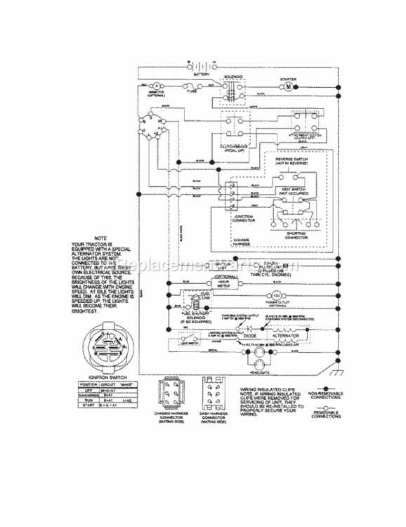 Page K Diagram and Parts List for  Craftsman Lawn Tractor