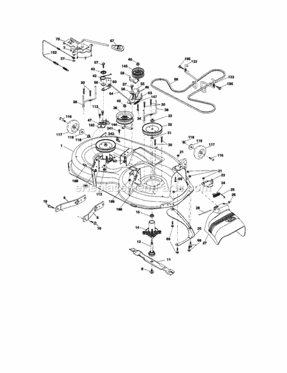 Page G Diagram and Parts List for  Craftsman Lawn Tractor