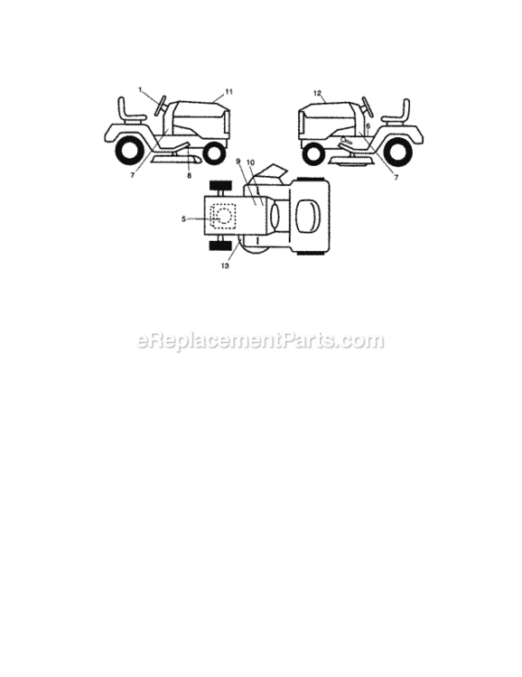 Page H Diagram and Parts List for  Craftsman Lawn Tractor