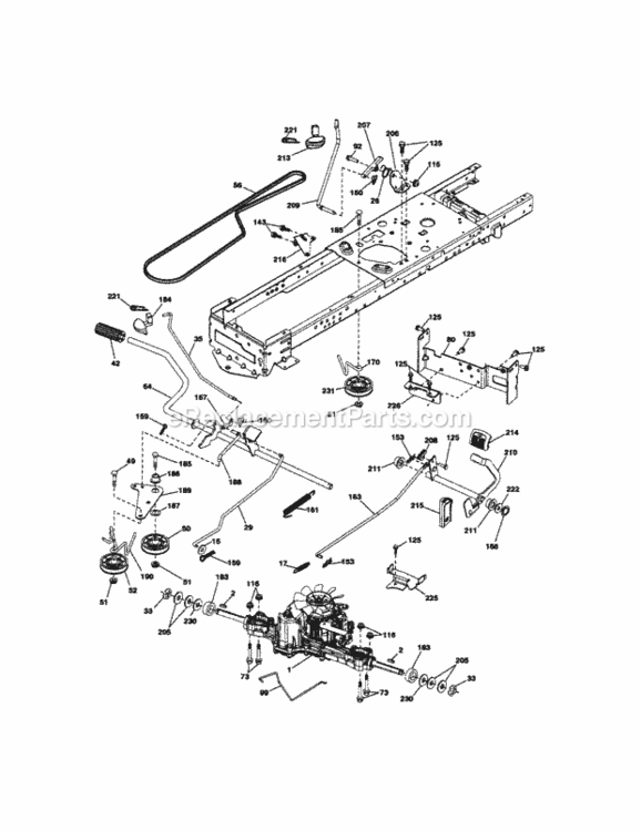Page C Diagram and Parts List for  Craftsman Lawn Tractor