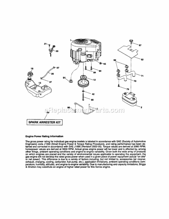 Page D Diagram and Parts List for  Craftsman Lawn Tractor