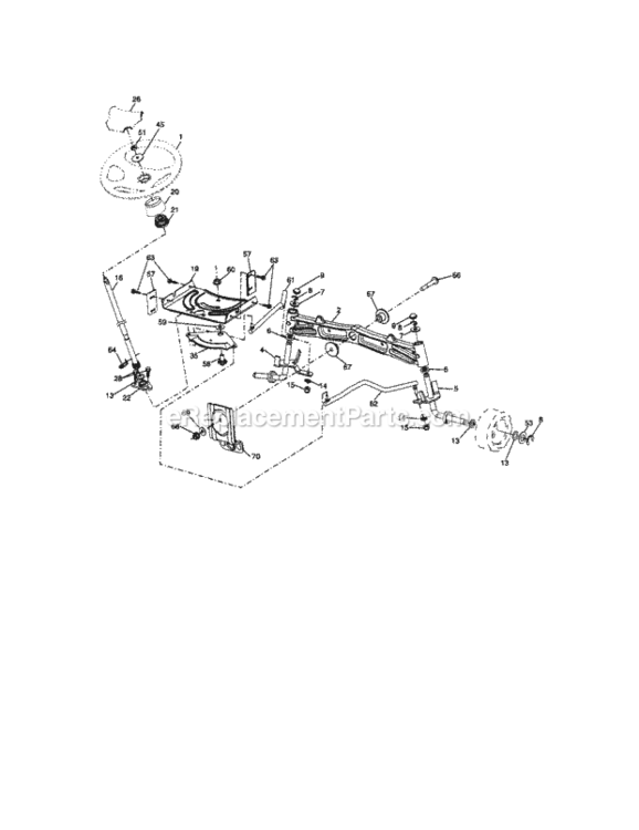 Page E Diagram and Parts List for  Craftsman Lawn Tractor