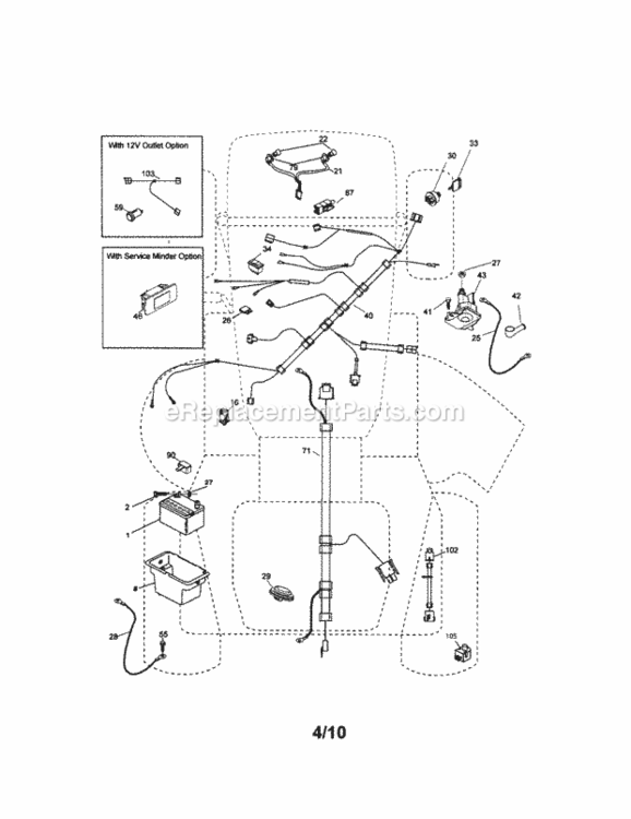 Page A Diagram and Parts List for  Craftsman Lawn Tractor