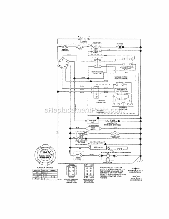 Page K Diagram and Parts List for  Craftsman Lawn Tractor
