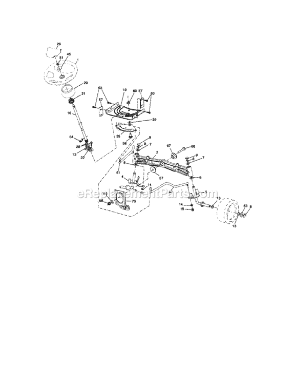 Page E Diagram and Parts List for  Craftsman Lawn Tractor