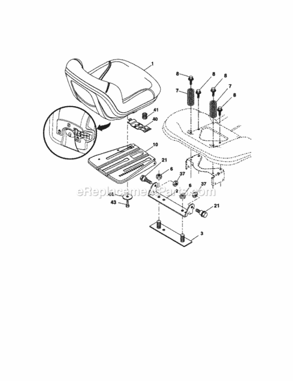 Page H Diagram and Parts List for  Craftsman Lawn Tractor