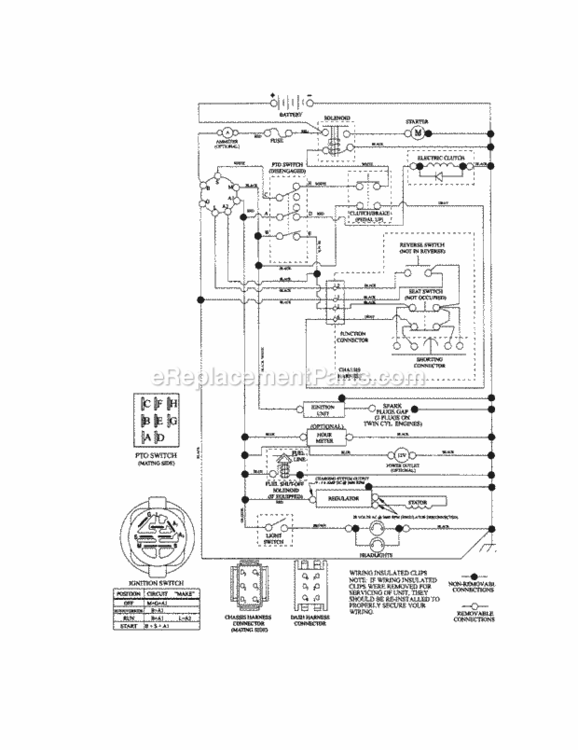 Page K Diagram and Parts List for  Craftsman Lawn Tractor
