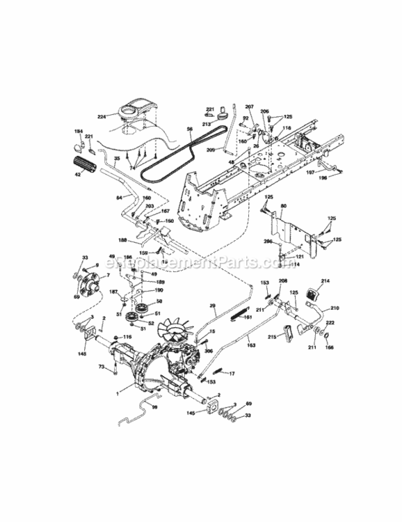 Page C Diagram and Parts List for  Craftsman Lawn Tractor