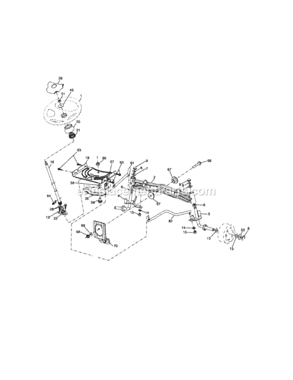 Page F Diagram and Parts List for  Craftsman Lawn Tractor