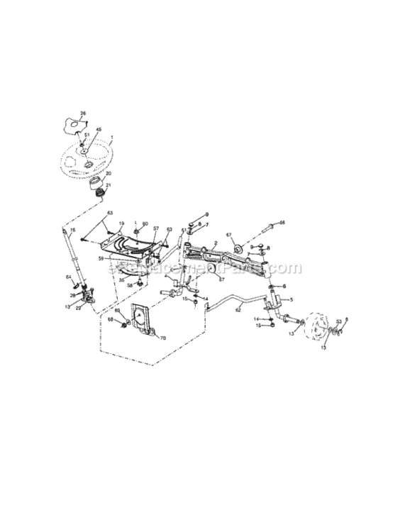 Page D Diagram and Parts List for  Craftsman Lawn Tractor