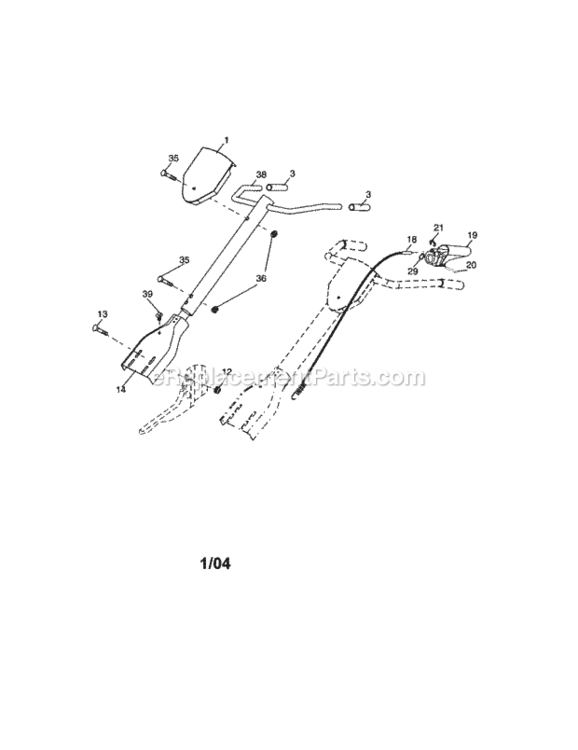 Page A Diagram and Parts List for  Craftsman Tiller