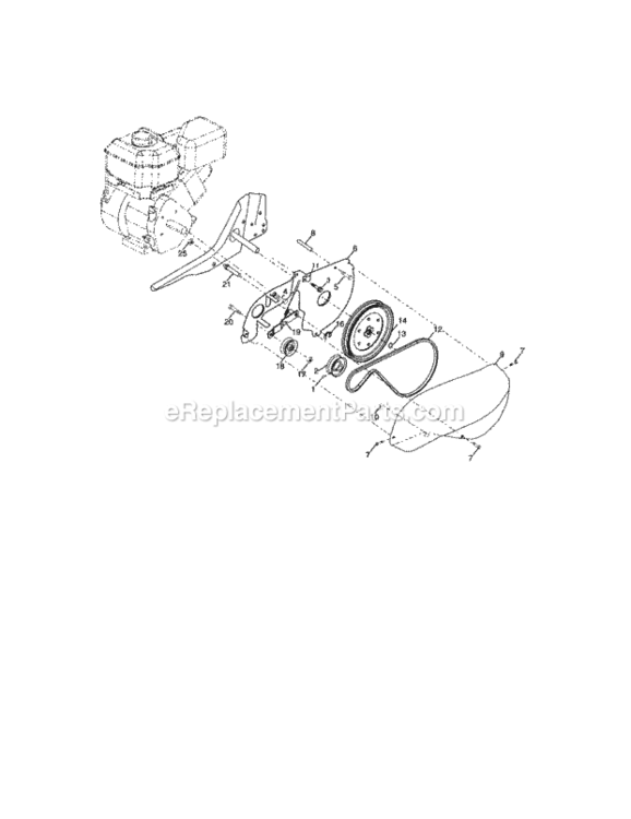 Page B Diagram and Parts List for  Craftsman Tiller