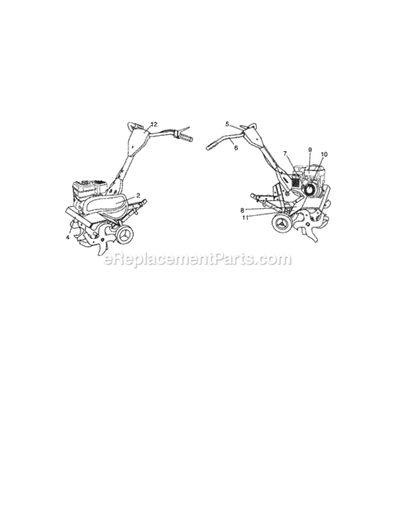 Page F Diagram and Parts List for  Craftsman Tiller