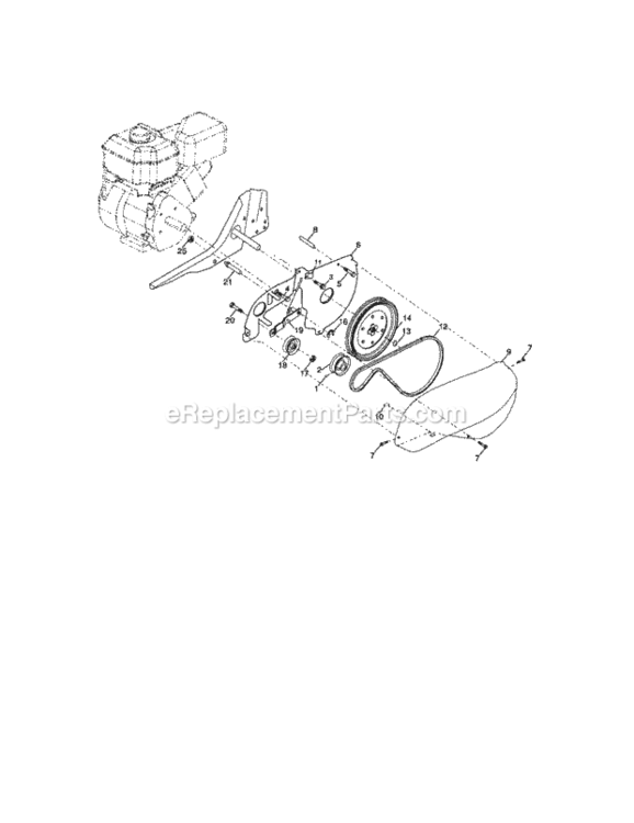 Page B Diagram and Parts List for  Craftsman Tiller