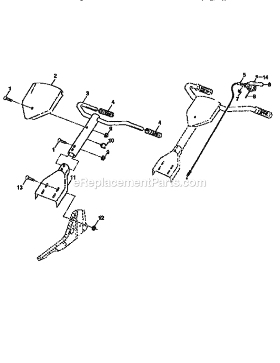 Page A Diagram and Parts List for  Craftsman Tiller