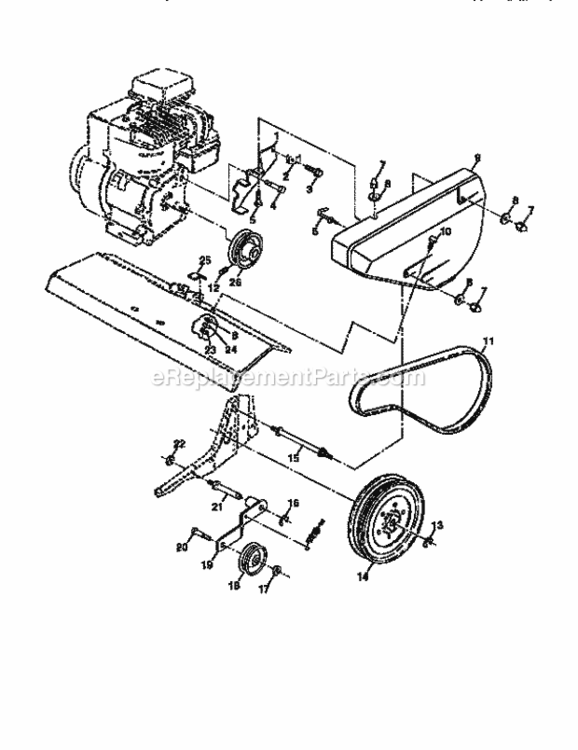 Page B Diagram and Parts List for  Craftsman Tiller