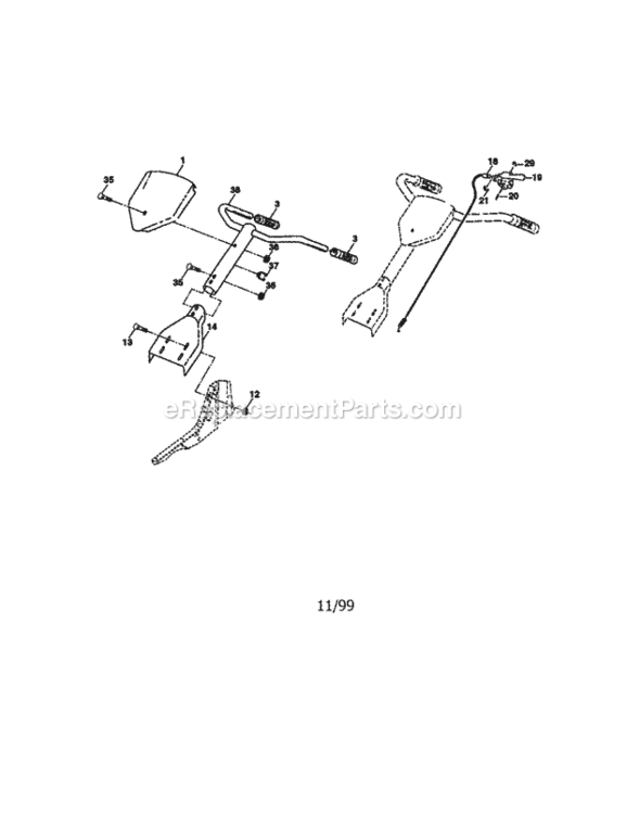 Page A Diagram and Parts List for  Craftsman Tiller