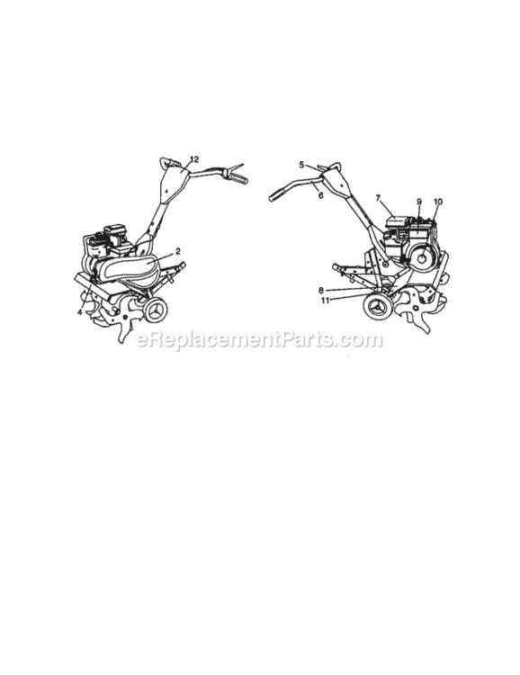 Page F Diagram and Parts List for  Craftsman Tiller