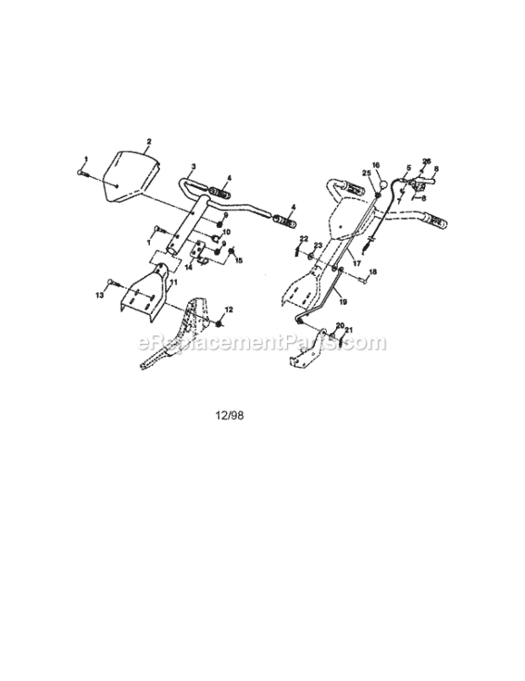 Page A Diagram and Parts List for  Craftsman Tiller