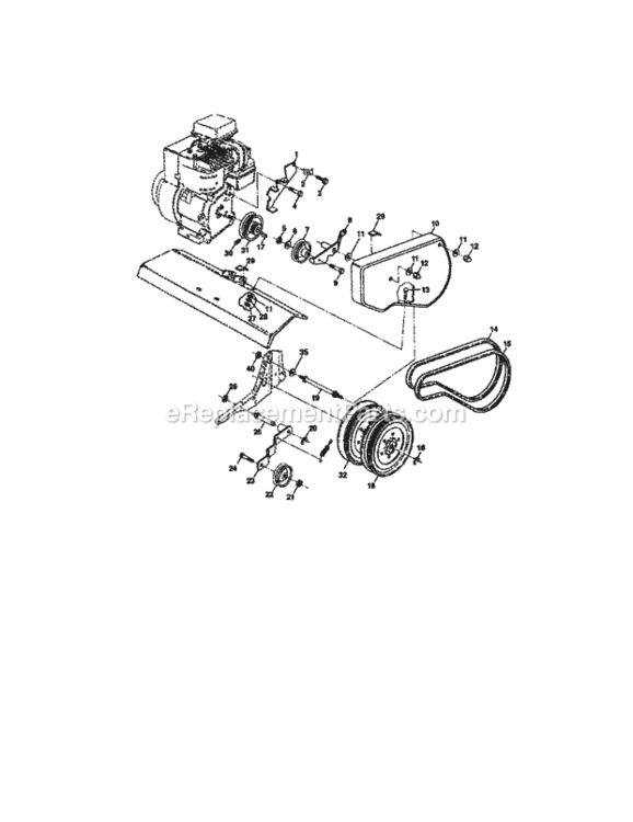 Page B Diagram and Parts List for  Craftsman Tiller