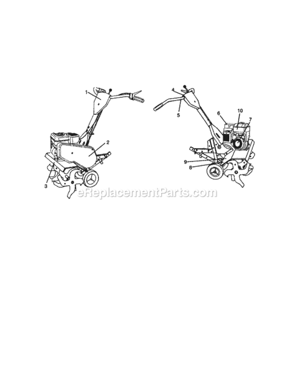 Page F Diagram and Parts List for  Craftsman Tiller