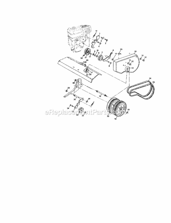 Page B Diagram and Parts List for  Craftsman Tiller