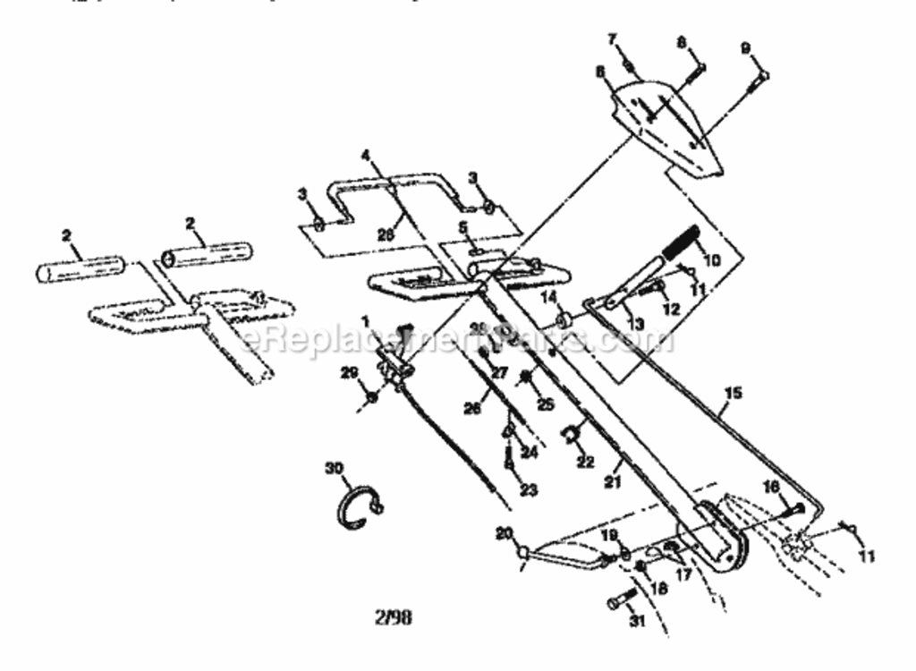 Page A Diagram and Parts List for  Craftsman Tiller