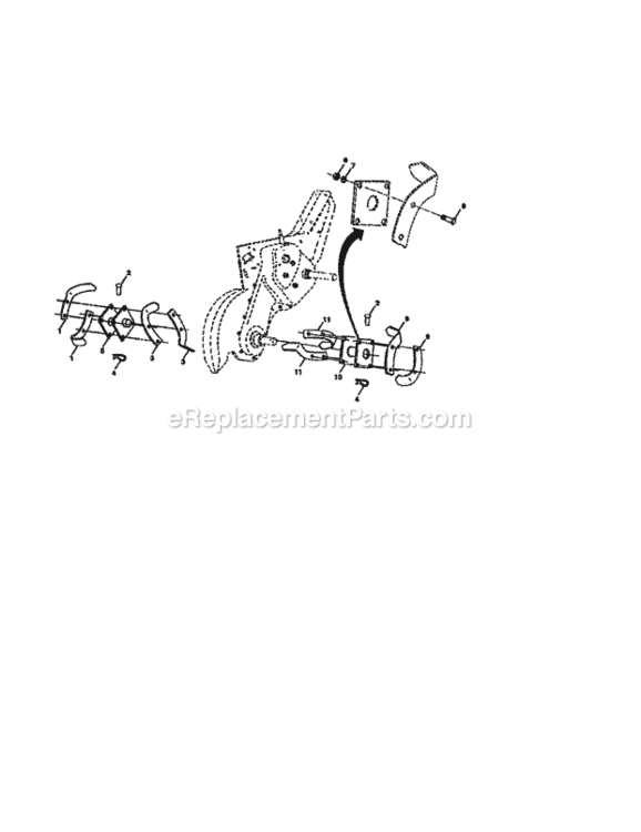 Page B Diagram and Parts List for  Craftsman Tiller