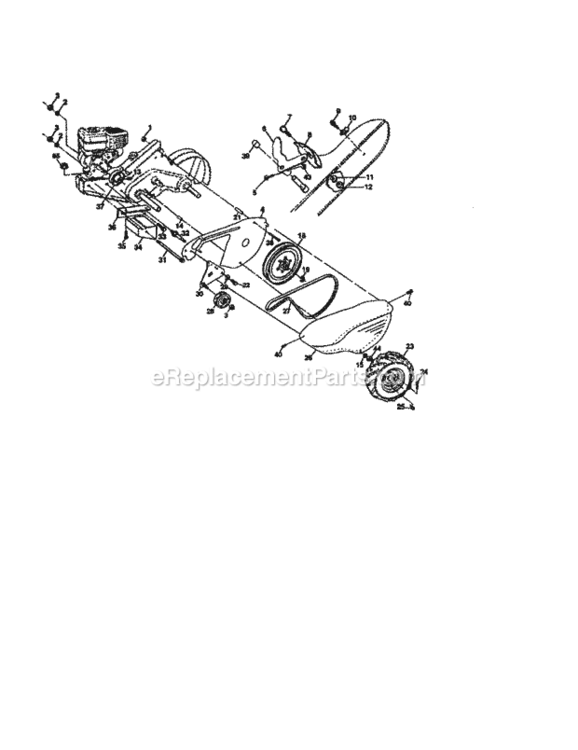 Page F Diagram and Parts List for  Craftsman Tiller