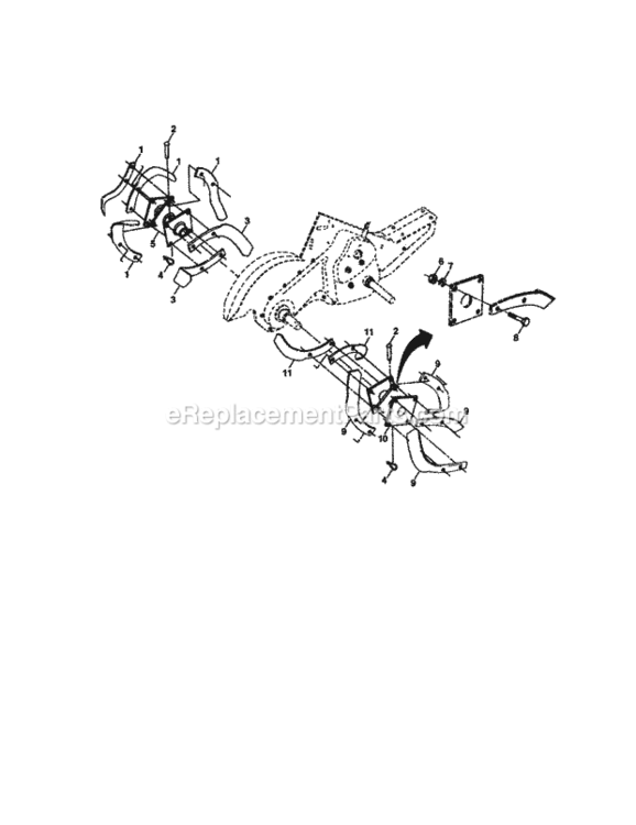 Page F Diagram and Parts List for  Craftsman Tiller