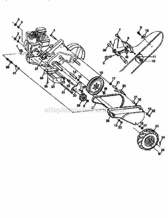 Page B Diagram and Parts List for  Craftsman Tiller