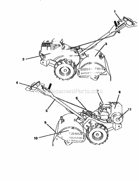 Page G Diagram and Parts List for  Craftsman Tiller