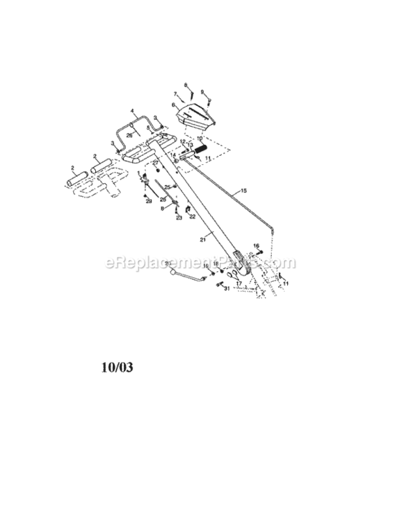 Page A Diagram and Parts List for  Craftsman Tiller
