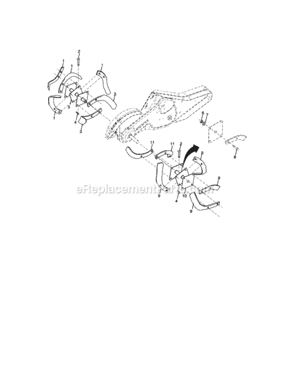 Page F Diagram and Parts List for  Craftsman Tiller