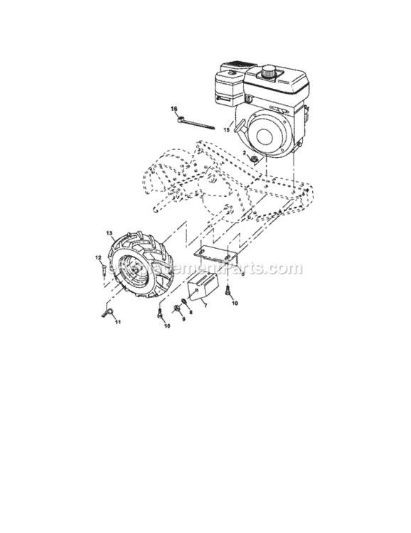 Page C Diagram and Parts List for  Craftsman Tiller