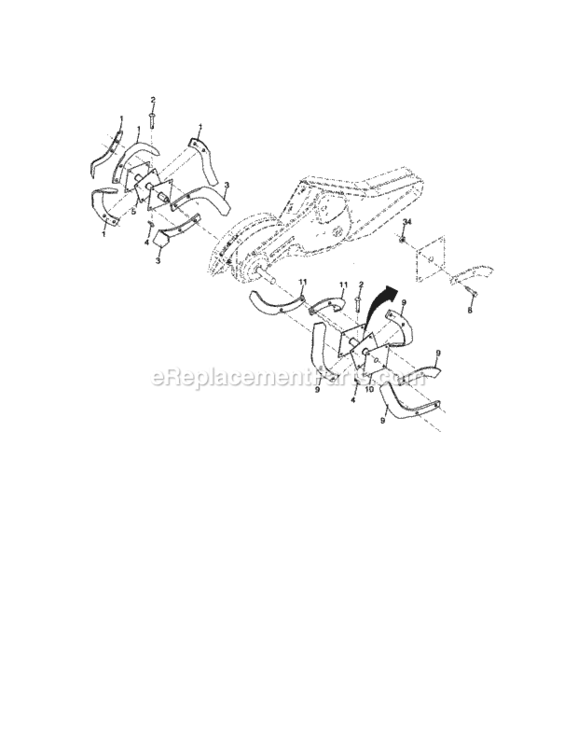 Page F Diagram and Parts List for  Craftsman Tiller