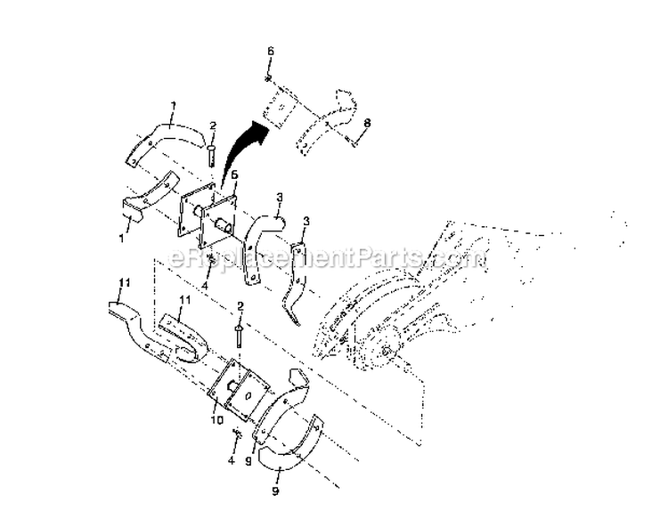 Tine_Assembly Diagram and Parts List for  Craftsman Tiller