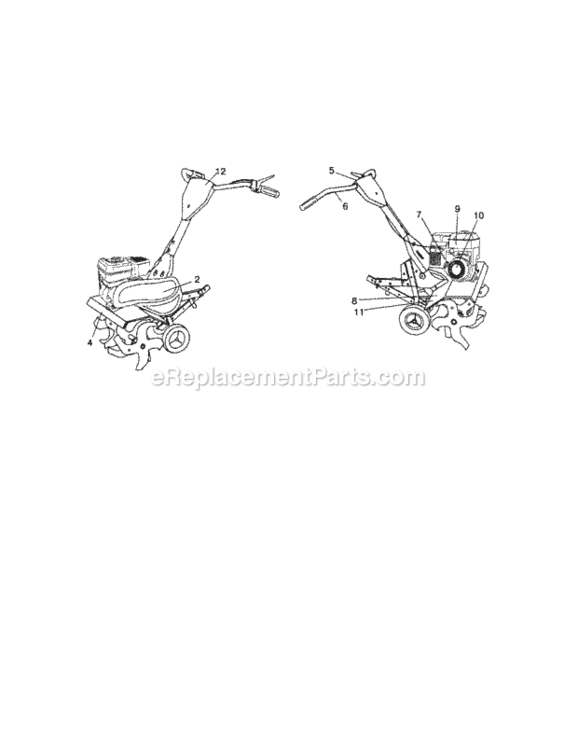 Page F Diagram and Parts List for  Craftsman Tiller