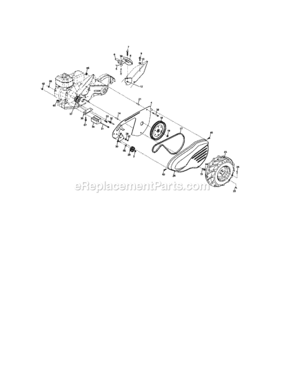 Page B Diagram and Parts List for  Craftsman Tiller