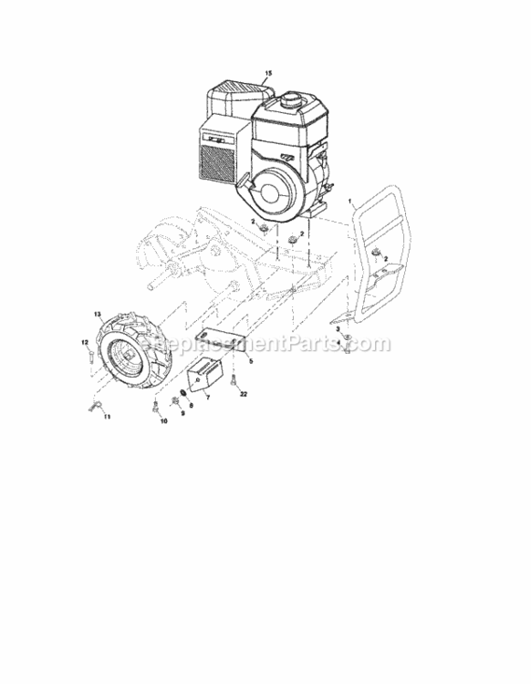 Page C Diagram and Parts List for  Craftsman Tiller