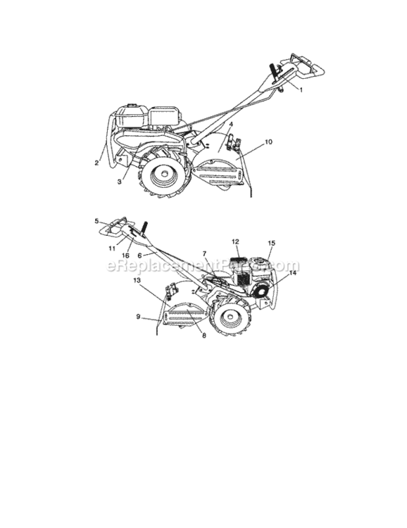 Page G Diagram and Parts List for  Craftsman Tiller