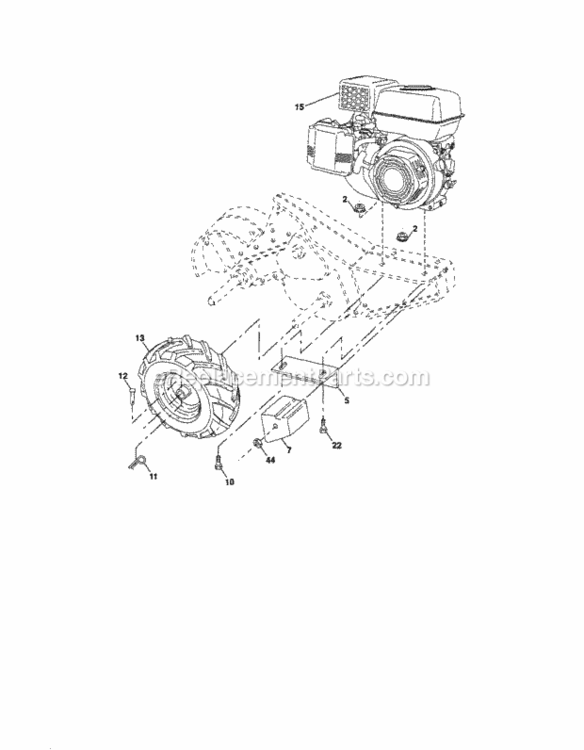 Page C Diagram and Parts List for  Craftsman Tiller