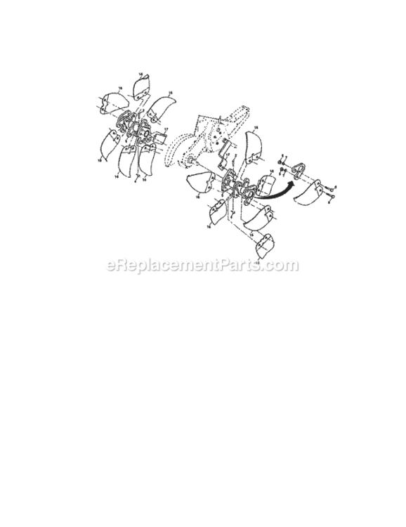 Page F Diagram and Parts List for  Craftsman Tiller