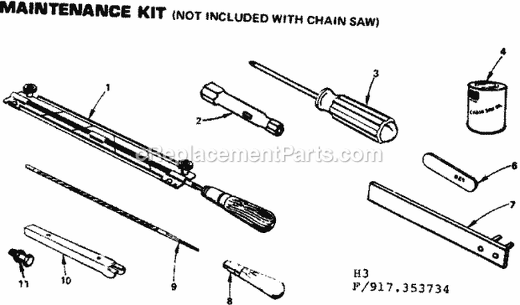 Carburetor Diagram and Parts List for  Craftsman Chainsaw