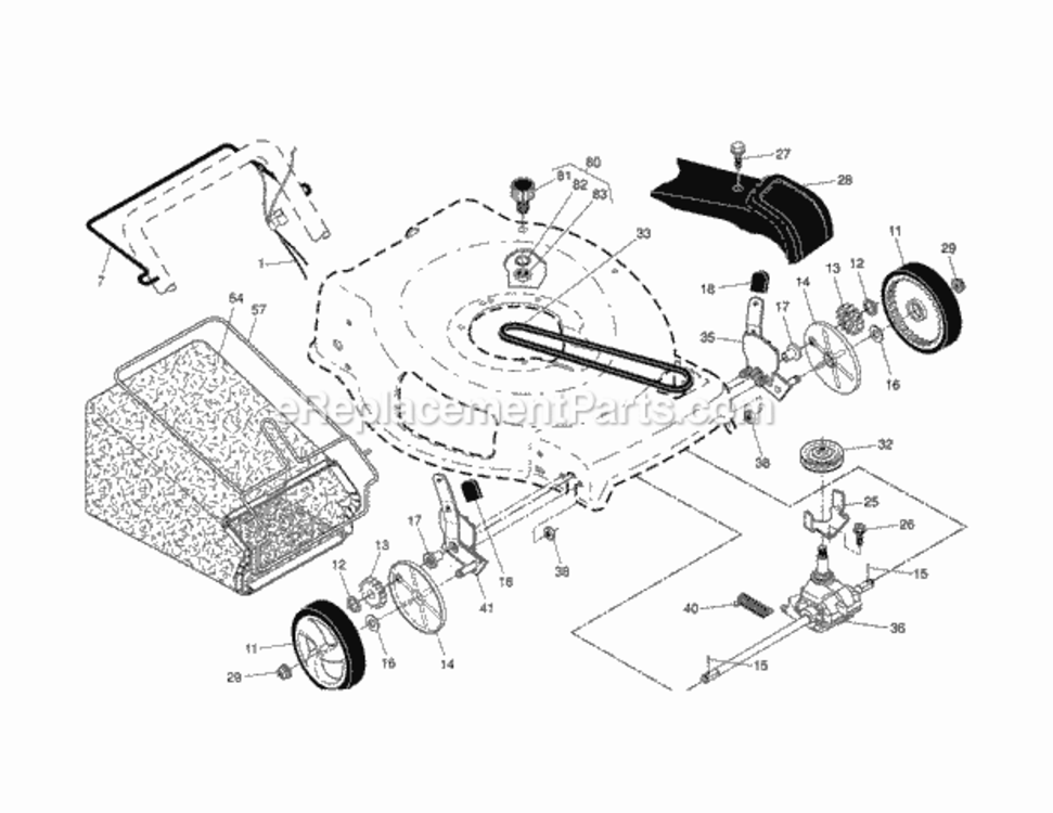 Page B Diagram and Parts List for  Craftsman Lawn Mower