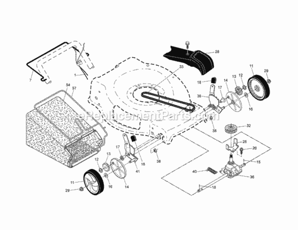 Page B Diagram and Parts List for  Craftsman Lawn Mower